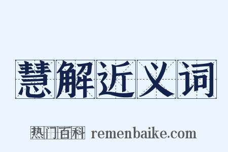 慧解近义词是什么意思的图片